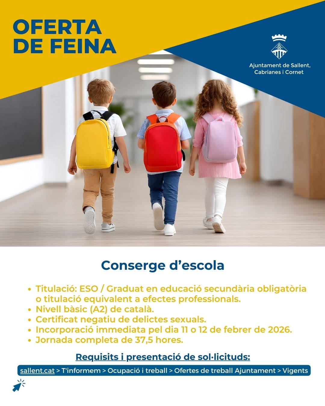 Oferta de feina: Conserge d'escola