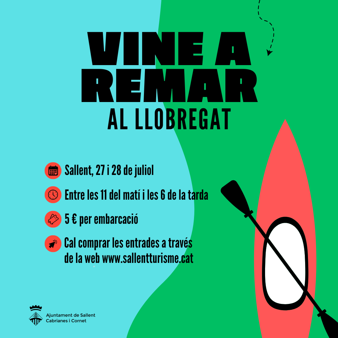 El 27 i el 28 de juliol, vine a remar al Llobregat!