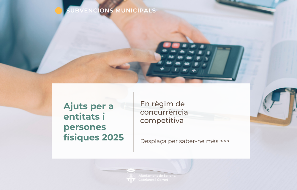 Ajuts per a entitats i persones físiques 2025