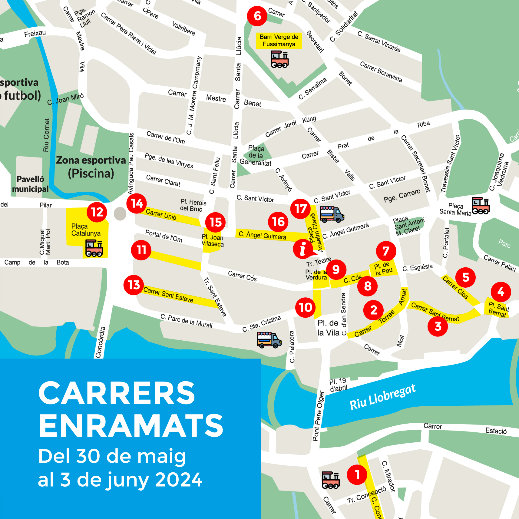 Mapa de places i carrers enramats 2024