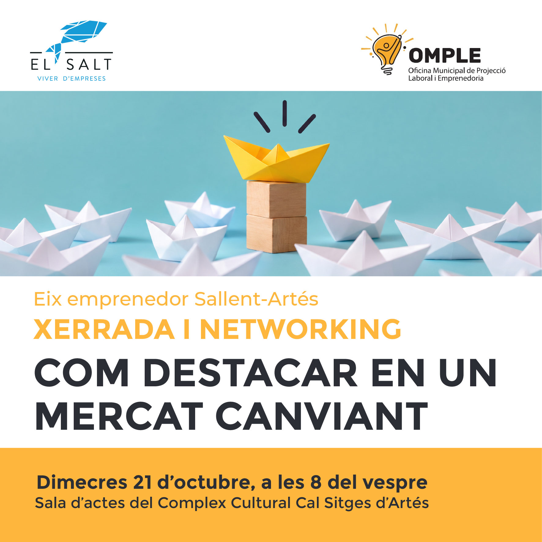 Neix l'Eix Emprenedor Sallent-Art&eacute;s amb una primera xerrada sobre com destacar en un mercat canviant