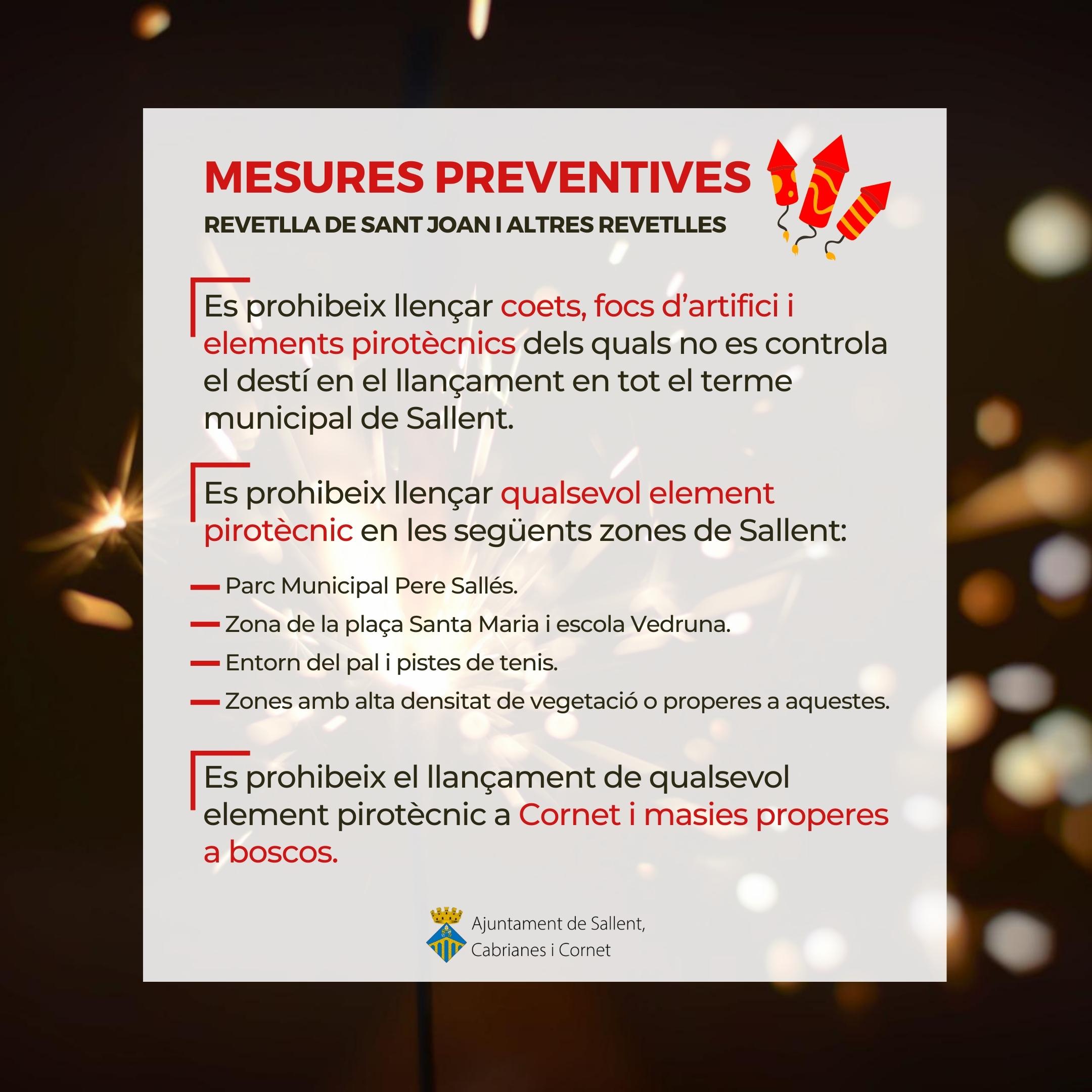 Mesures preventives en l'ús de foc a Sallent (vigents des del 22 de juny de 2022)