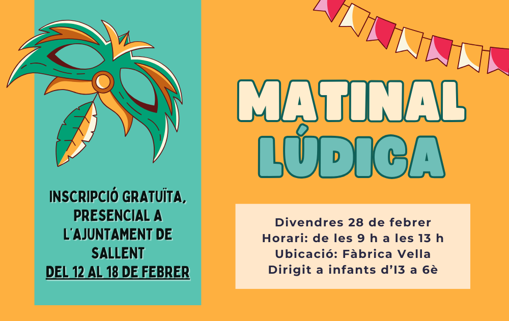 Obertes les inscripcions per a la matinal lúdica de Carnaval