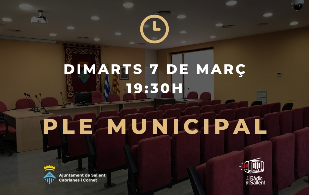Convocatòria del Ple Municipal del 7 de març de 2023
