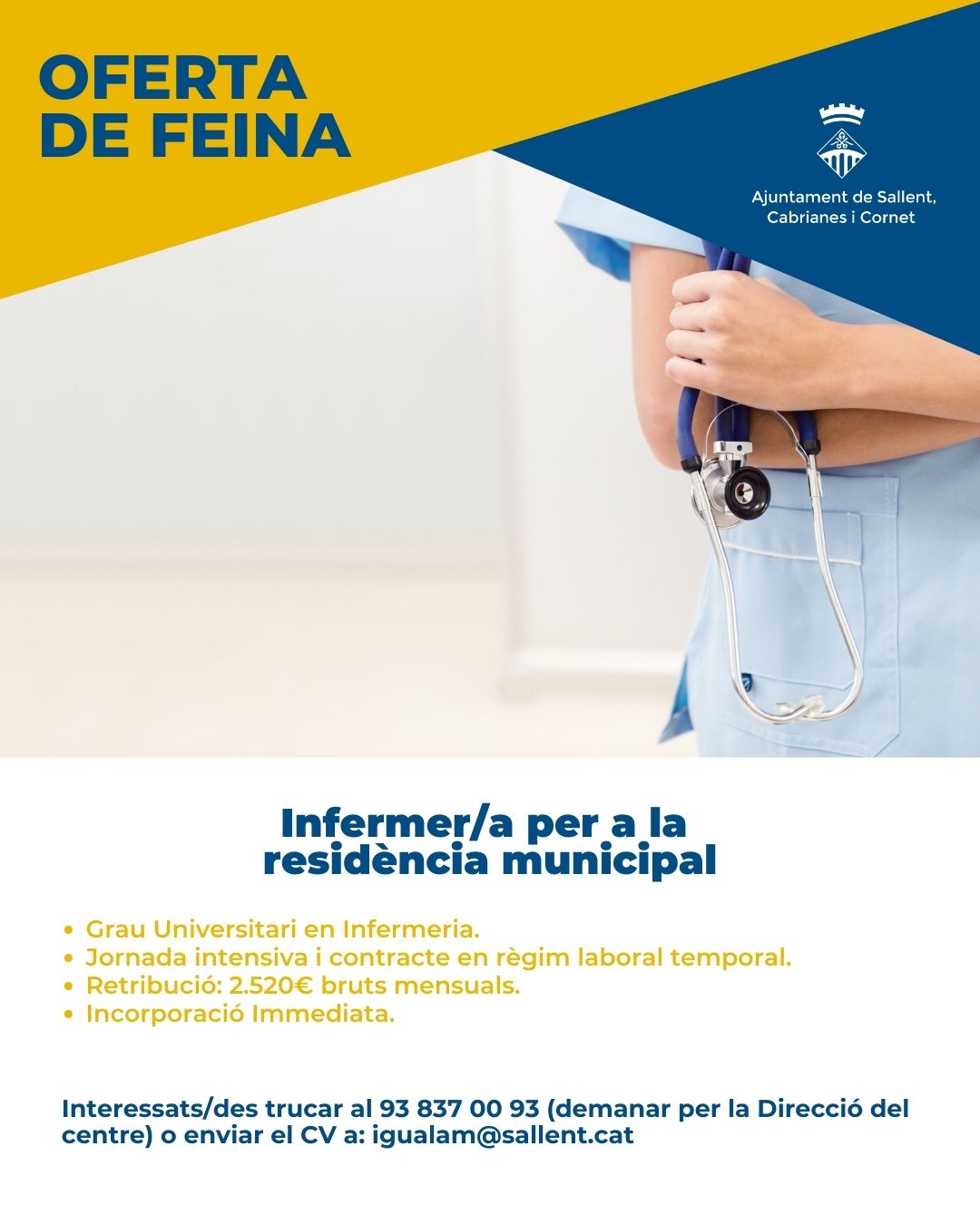 Oferta de feina: Infermer/a
